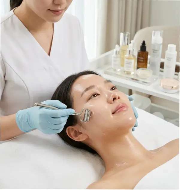 Korean Glass Skin Facial result showing dewy poreless glow at Sugarcoat Salon