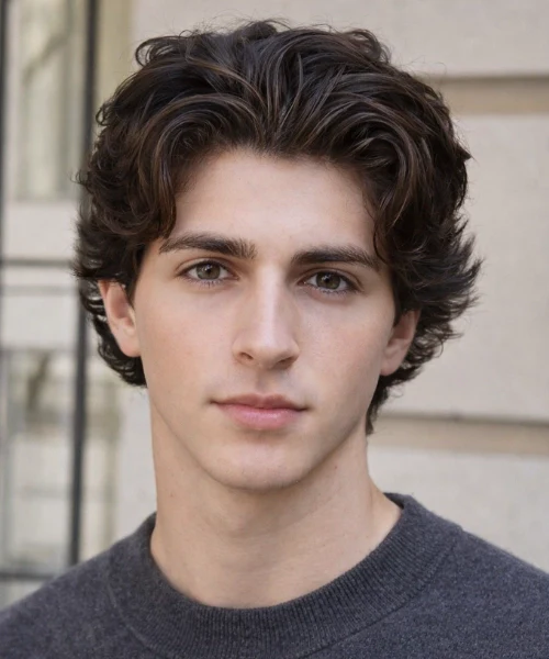 Tousled wave hairstyle for men with natural texture