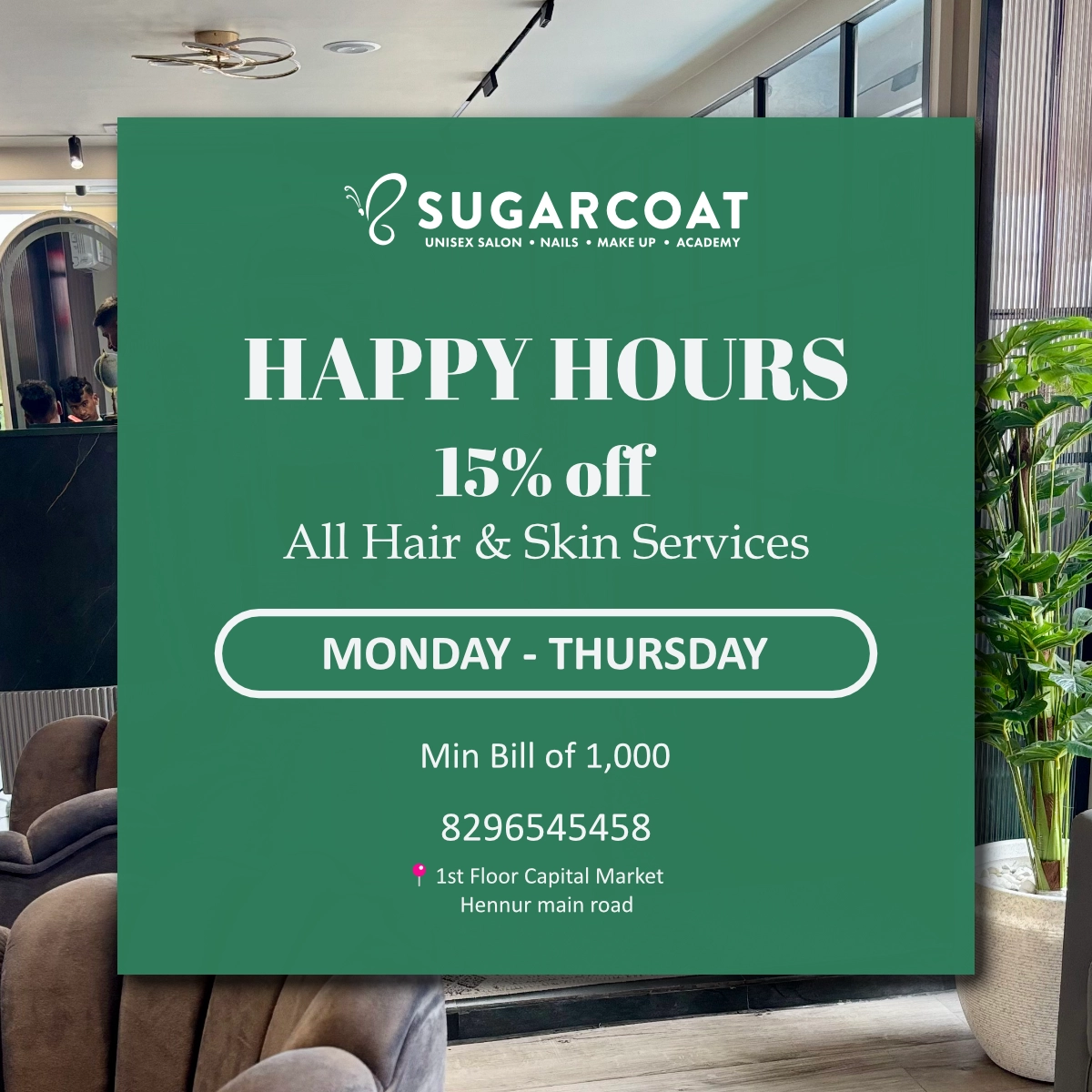 Hair spa and Pedicure Offers at Sugarcoat salon Hennur road