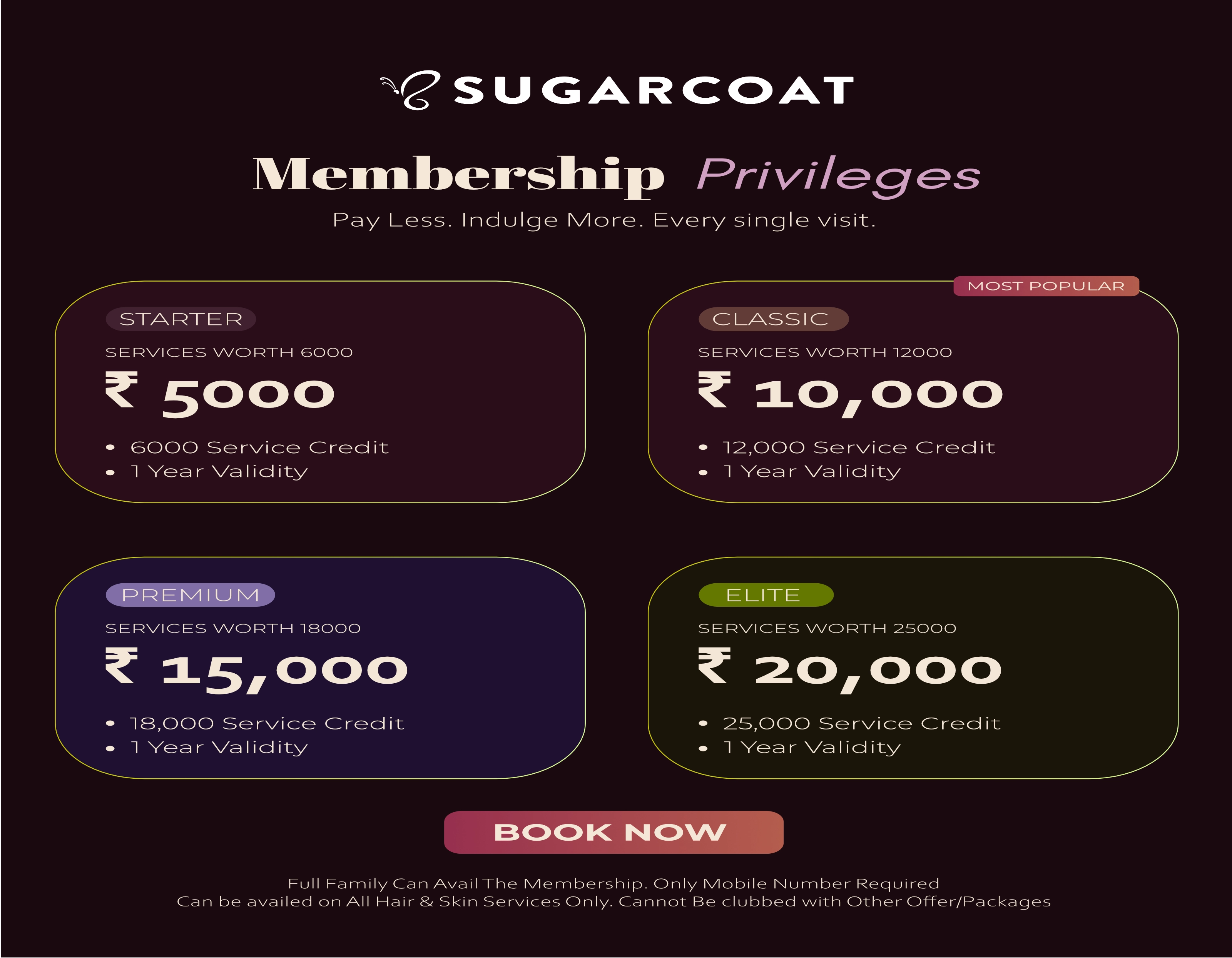 Membership and package offers at Sugarcoat salon Hennur road