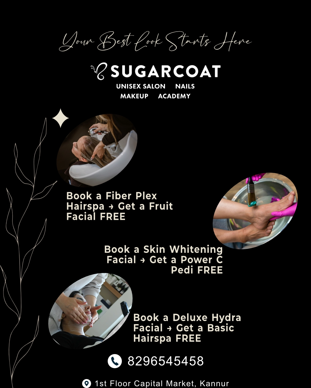 Hair spa and Pedicure Offers at Sugarcoat salon Hennur road
