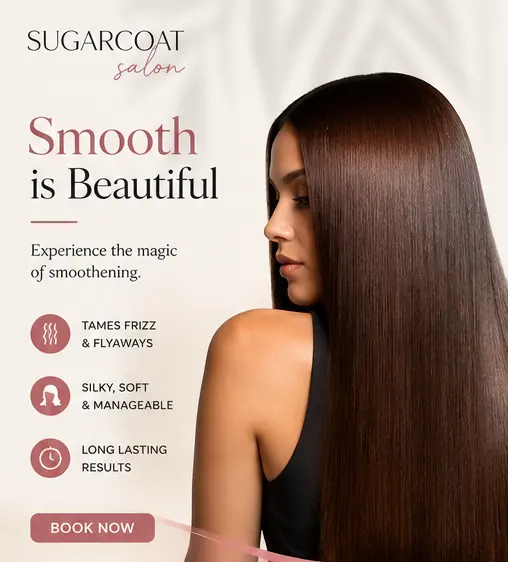 Professional hair smoothening treatment process at Sugarcoat Salon in Hennur Road Bangalore
