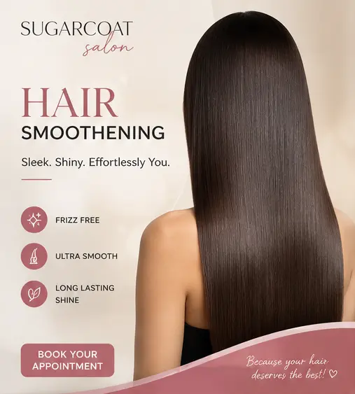 Professional hair smoothening at Sugarcoat Salon in Hennur Road Bangalore