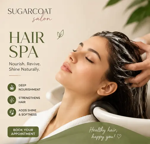 Hair spa treatment for scalp nourishment and healthy hair at salon in Hennur Road Bangalore