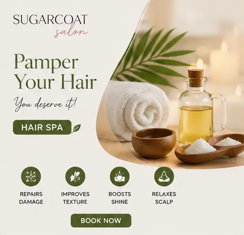 Professional hair spa process with deep conditioning and scalp care in Hennur Road Bangalore